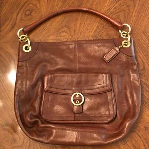 Coach Leather Hobo in Chocolate Brown